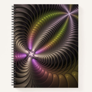 Abstract Shiny Trippy Colorful 3D Fractal Art Notebook