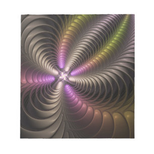 Abstract Shiny Trippy Colorful 3D Fractal Art Notepad