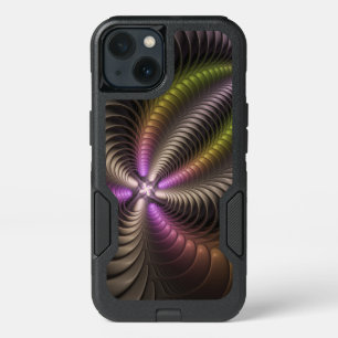 Abstract Shiny Trippy Colorful 3D Fractal Art iPhone 13 Case