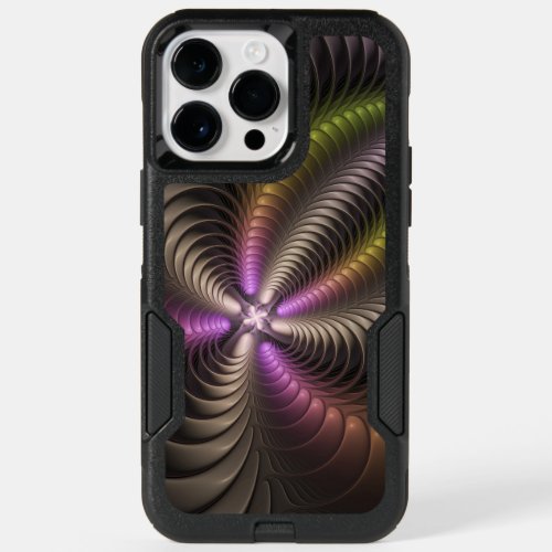 Abstract Shiny Trippy Colorful 3D Fractal Art OtterBox iPhone 14 Pro Max Case