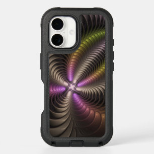 Abstract Shiny Trippy Colorful 3D Fractal Art iPhone 16 Case