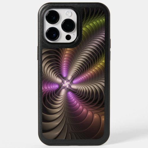 Abstract Shiny Trippy Colorful 3D Fractal Art OtterBox iPhone 14 Pro Max Case