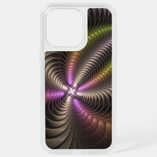 Abstract Shiny Trippy Colorful 3D Fractal Art iPhone 15 Pro Max Case