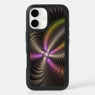 Abstract Shiny Trippy Colorful 3D Fractal Art iPhone 16 Case