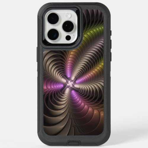 Abstract Shiny Trippy Colorful 3D Fractal Art iPhone 15 Pro Max Case