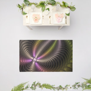 Abstract Shiny Trippy Colorful 3D Fractal Art Outdoor Rug