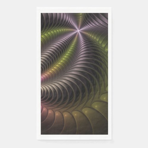 Abstract Shiny Trippy Colorful 3D Fractal Art Paper Guest Towels
