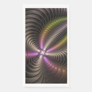 Abstract Shiny Trippy Colorful 3D Fractal Art Paper Guest Towels