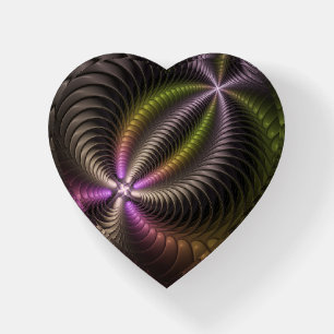 Abstract Shiny Trippy Colorful 3D Fractal Art Paperweight