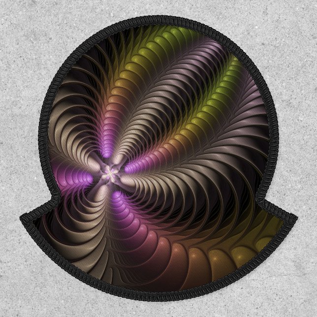 Abstract Shiny Trippy Colorful 3D Fractal Art Patch (Front)