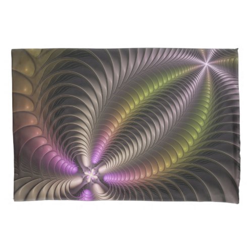 Abstract Shiny Trippy Colorful 3D Fractal Art Pillow Case