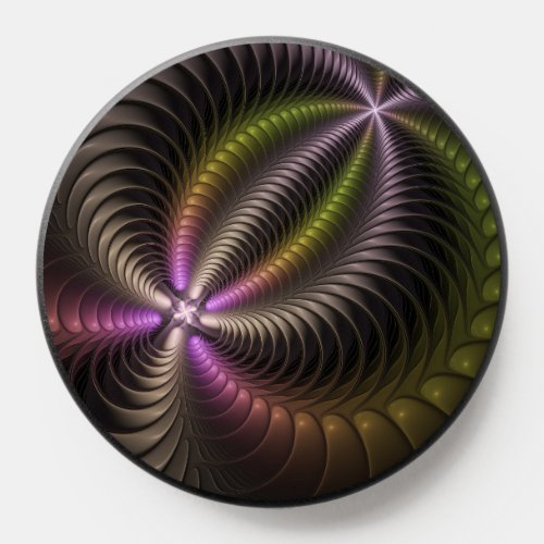 Abstract Shiny Trippy Colorful 3D Fractal Art PopSocket