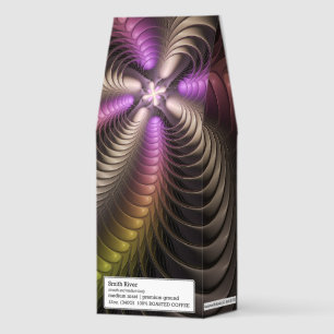 Abstract Shiny Trippy Colorful 3D Fractal Art Roasted Coffee