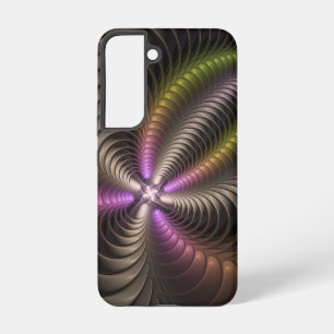 Abstract Shiny Trippy Colorful 3D Fractal Art Samsung Galaxy S22 Case