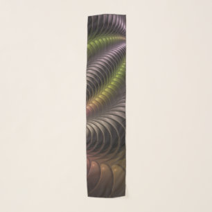 Abstract Shiny Trippy Colorful 3D Fractal Art Scarf