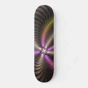 Abstract Shiny Trippy Colorful 3D Fractal Art Skateboard