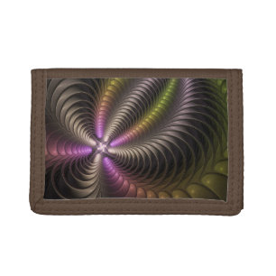 Abstract Shiny Trippy Colorful 3D Fractal Art Trifold Wallet