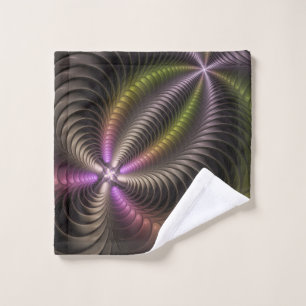 Abstract Shiny Trippy Colorful 3D Fractal Art Wash Cloth