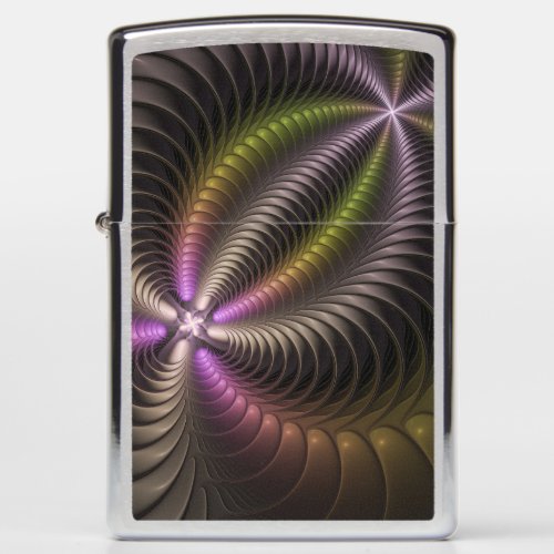 Abstract Shiny Trippy Colorful 3D Fractal Art Zippo Lighter