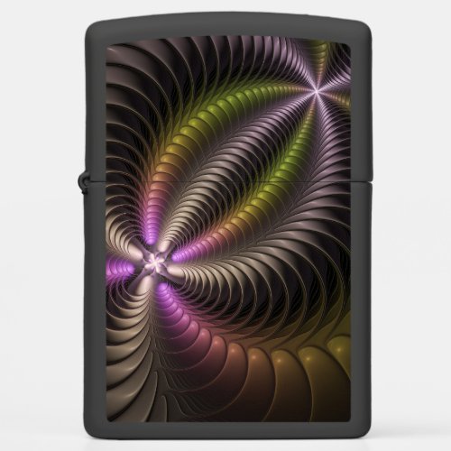 Abstract Shiny Trippy Colorful 3D Fractal Art Zippo Lighter