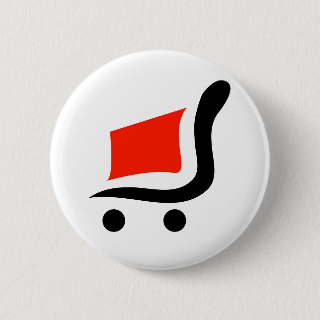 abstract shopping cart pinback button (Front)