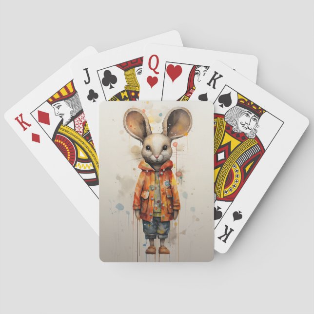 Abstract Shy Mouse Poker Cards (Back)