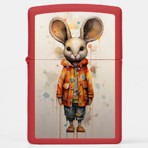 Abstract Shy Mouse Zippo Lighter