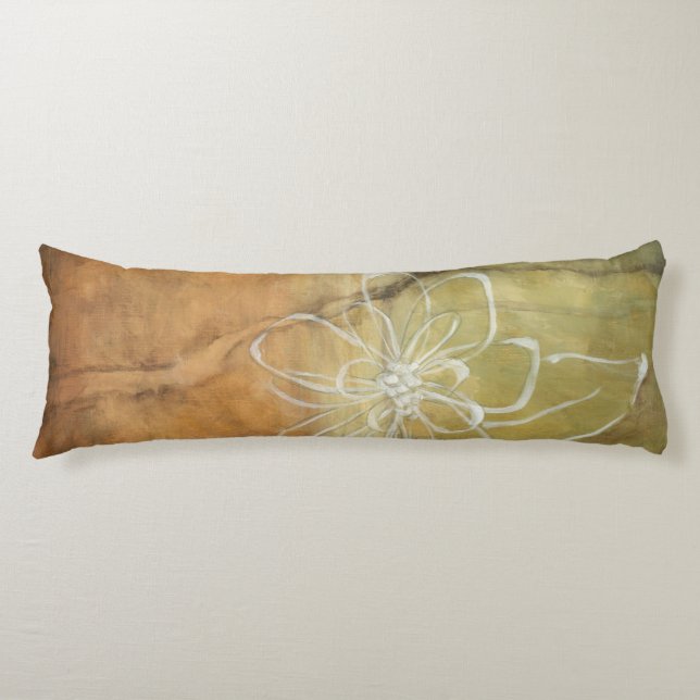 Abstract Silhouette Painting on Tan Background Body Pillow (Front)