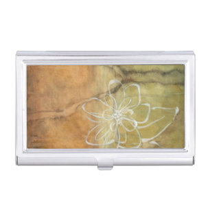 Abstract Silhouette Painting on Tan Background Business Card Holder