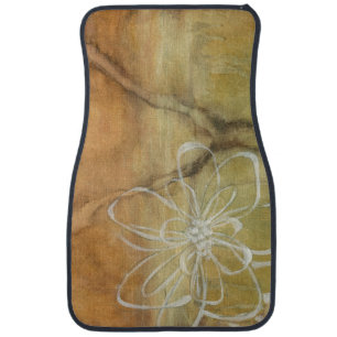 Abstract Silhouette Painting on Tan Background Car Mat