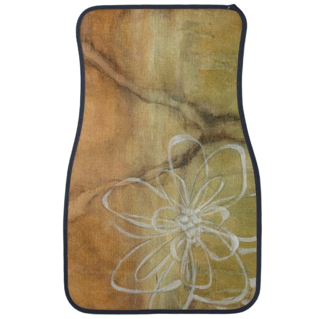 Abstract Silhouette Painting on Tan Background Car Mat (Front)