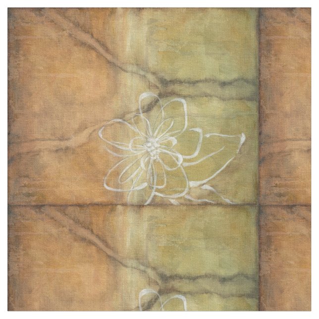Abstract Silhouette Painting on Tan Background Fabric (Close Up)
