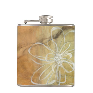 Abstract Silhouette Painting on Tan Background Flask