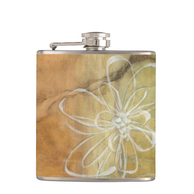 Abstract Silhouette Painting on Tan Background Flask (Front)