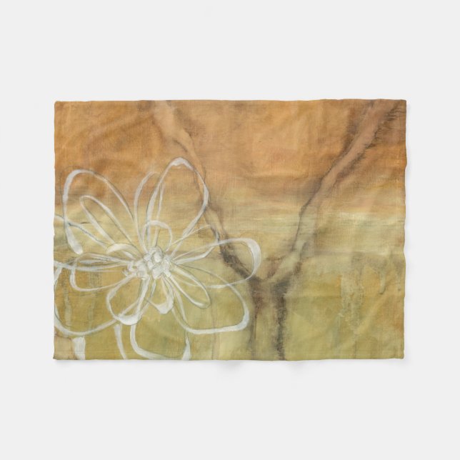 Abstract Silhouette Painting on Tan Background Fleece Blanket (Front (Horizontal))