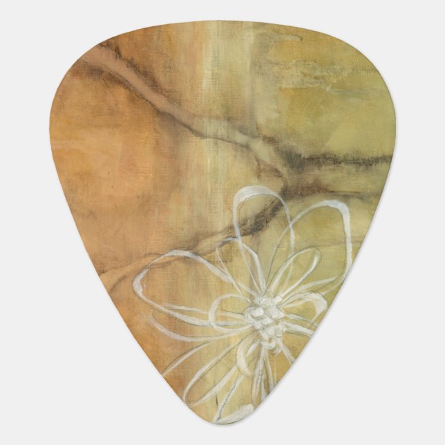 Abstract Silhouette Painting on Tan Background Guitar Pick (Front)