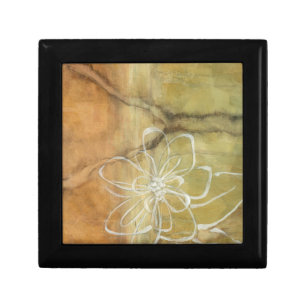 Abstract Silhouette Painting on Tan Background Keepsake Box