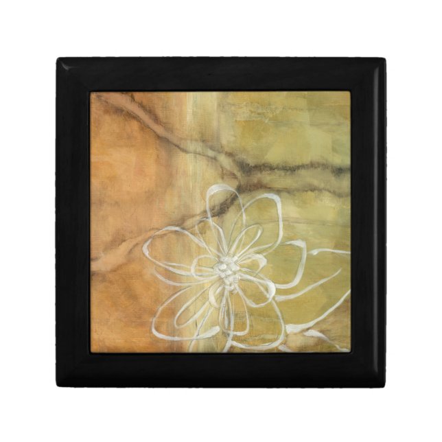 Abstract Silhouette Painting on Tan Background Keepsake Box (Front)