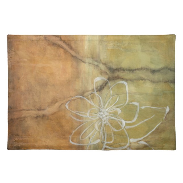 Abstract Silhouette Painting on Tan Background Placemat (Front)