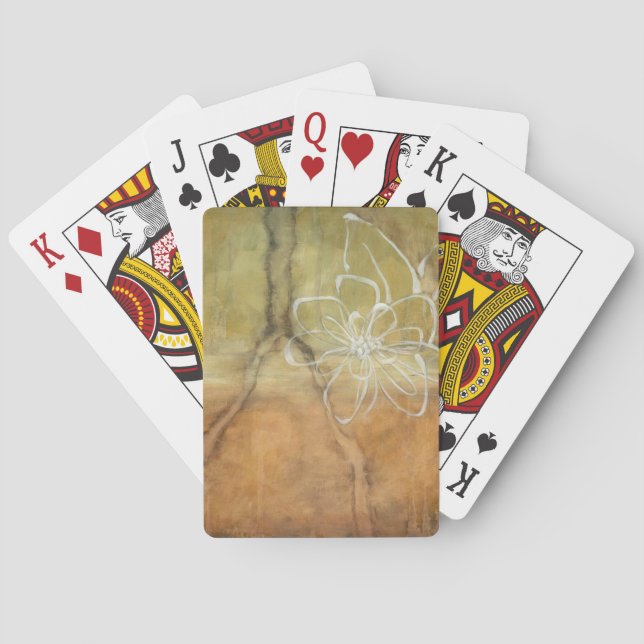Abstract Silhouette Painting on Tan Background Poker Cards (Back)
