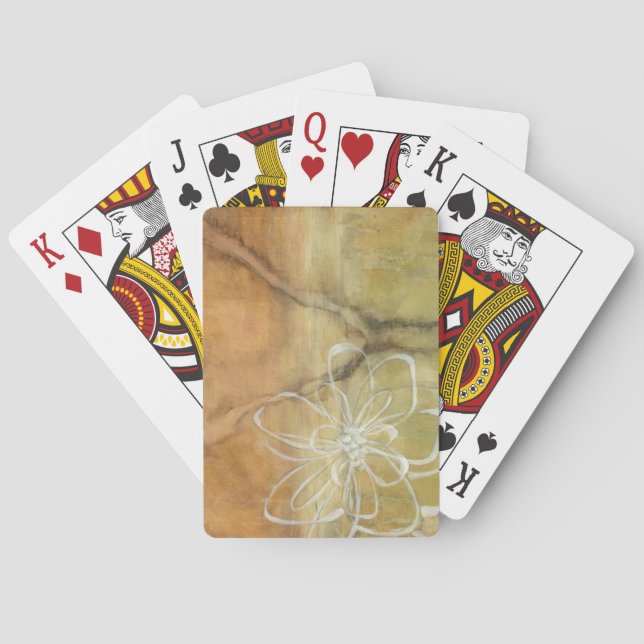 Abstract Silhouette Painting on Tan Background Poker Cards (Back)