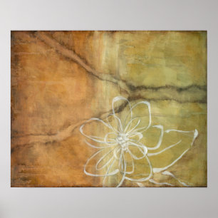 Abstract Silhouette Painting on Tan Background Poster