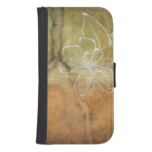 Abstract Silhouette Painting on Tan Background Galaxy S4 Wallet Case