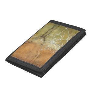 Abstract Silhouette Painting on Tan Background Tri-fold Wallet