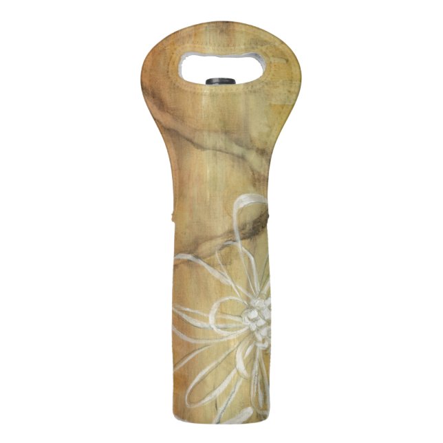 Abstract Silhouette Painting on Tan Background Wine Bag (Back)