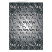 Abstract Silver and black Tulip Boteh Pattern (Front)
