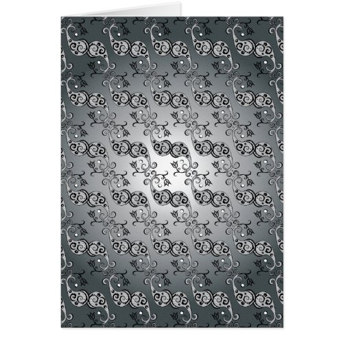 Abstract Silver and black Tulip Boteh Pattern