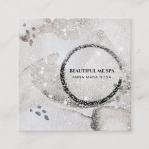 *~* Abstract Silver Black Glitter Business Card