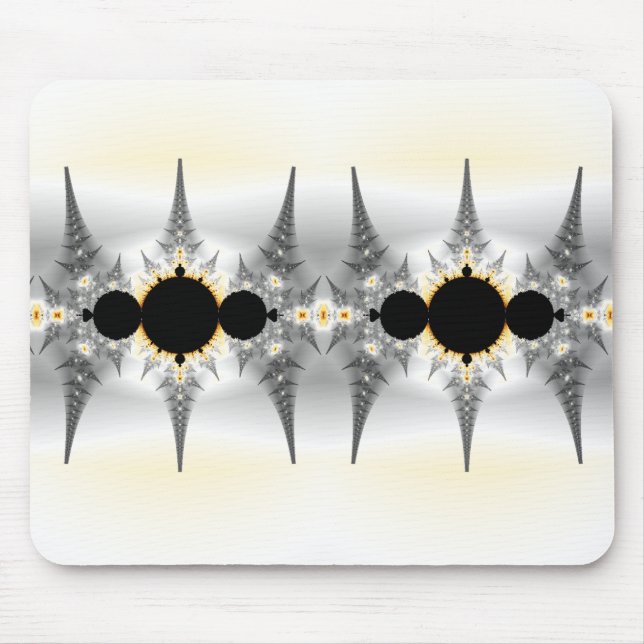 Abstract Silver Fractal Art Mouse Pad (Front)