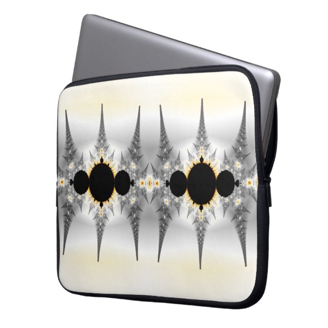 Abstract Silver Fractal Laptop Sleeve (Front Left)